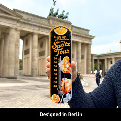 LANOLU Thermometer Falsches Wetter für Spritz Tour 8x28cm