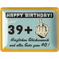 LANOLU Blechschild 40 Geburtstag 39+1 15x20cm