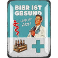 LANOLU Blechschild Bier ist gesund sagt der Arzt 15x20cm