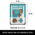 LANOLU Blechschild Bier ist gesund sagt der Arzt 15x20cm
