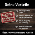 LANOLU Blechschild Achtung! Wer plündert wird erschoßen! 15x20cm
