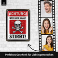 LANOLU Blechschild ACHTUNG! Wer hier klaut, stirbt! 15x20cm