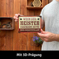 LANOLU Blechschild Wenn der Meister erscheint, bitte Bier bereitstellen 15x20cm