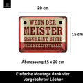 LANOLU Blechschild Wenn der Meister erscheint, bitte Bier bereitstellen 15x20cm