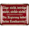 LANOLU Blechschild Die Regierung duldet keine Konkurrenz! 15x20cm