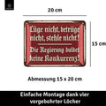 LANOLU Blechschild Die Regierung duldet keine Konkurrenz! 15x20cm