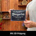 LANOLU Blechschild Biergarten 15x20cm