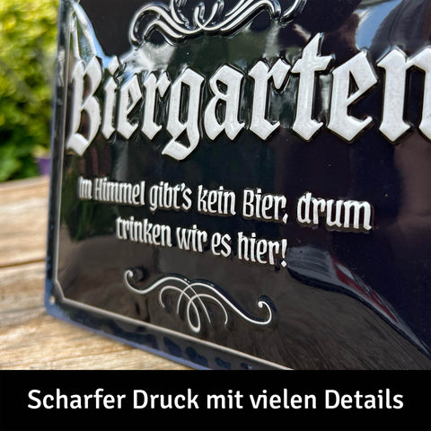 LANOLU Blechschild Biergarten 15x20cm
