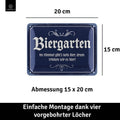 LANOLU Blechschild Biergarten 15x20cm