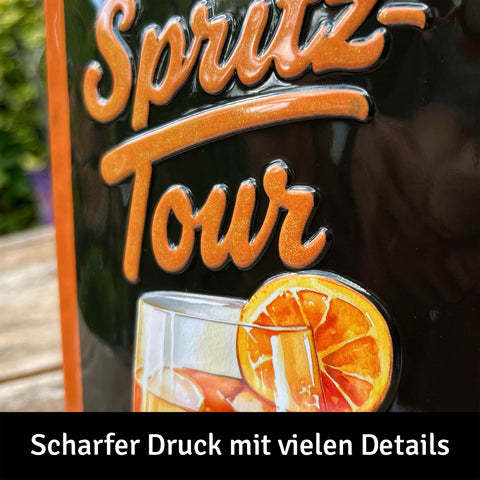 LANOLU Blechschild Wir sind auf Spritz Tour 15x20cm