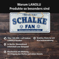 LANOLU Kordelschild Hier wohnt ein SCHALKE Fan 16x32cm