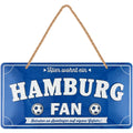 LANOLU Kordelschild Hier wohnt ein HAMBURG Fan 16x32cm