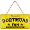 LANOLU Kordelschild Hier wohnt ein DORTMUND Fan 16x32cm