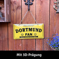 LANOLU Kordelschild Hier wohnt ein DORTMUND Fan 16x32cm