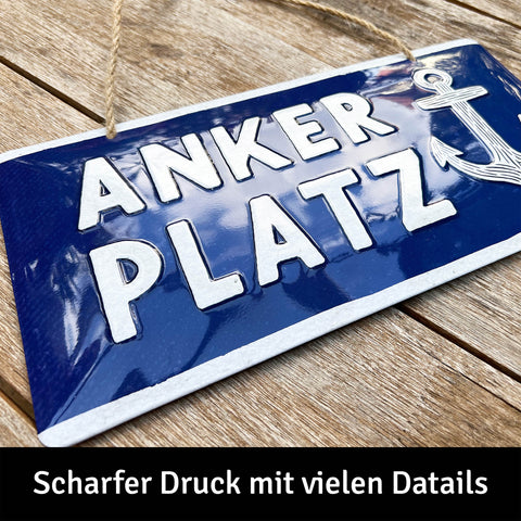LANOLU Kordelschild Ankerplatz 16x32cm