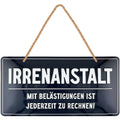 LANOLU Kordelschild Irrenanstalt 16x32cm