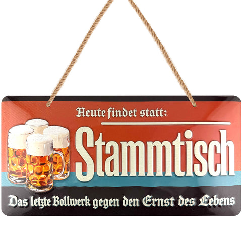 LANOLU Kordelschild Stammtisch 16x32cm