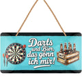 LANOLU Kordelschild Darts+Bier das gönn ich mir 16x32cm