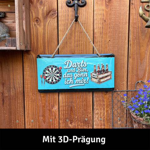 LANOLU Kordelschild Darts+Bier das gönn ich mir 16x32cm