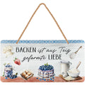 LANOLU Kordelschild Backen ist aus Teig geformte Liebe 16x32cm