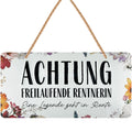 LANOLU Kordelschild Achtung freilaufende Renterin 16x32cm