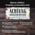 LANOLU Kordelschild Achtung freilaufende Renterin 16x32cm