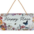 LANOLU Kordelschild Happy Place 16x32cm
