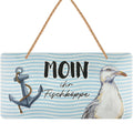 LANOLU Kordelschild Moin ihr Fischköppe 16x32cm