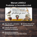 LANOLU Kordelschild Vergiss nicht, glücklich zu sein mit Spatz 16x32cm
