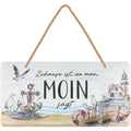 LANOLU Kordelschild Zuhause ist, wo man Moin sagt 16x32cm