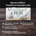 LANOLU Kordelschild Zuhause ist, wo man Moin sagt 16x32cm