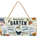 LANOLU Kordelschild Regeln für diesen Garten 16x32cm