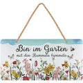 LANOLU Kordelschild Bin im Garten mit den Hummeln bummeln 16x32cm