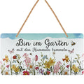 LANOLU Kordelschild Bin im Garten mit den Hummeln bummeln 16x32cm