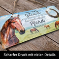 LANOLU Kordelschild Wer sagt Glück kann man nicht anfassen Pferd gestreichelt 16x32cm