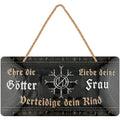LANOLU Kordelschild Ehre die Götter Liebe deine Frau verteidige dein Kind 16x32cm
