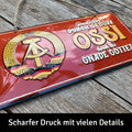 LANOLU Kordelschild Deutscher durch Geburt, Ossi durch die Gnade Gottes 16x32cm