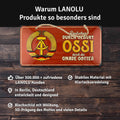 LANOLU Kordelschild Deutscher durch Geburt, Ossi durch die Gnade Gottes 16x32cm