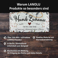 LANOLU Kordelschild Hunde-Zuhause 16x32cm