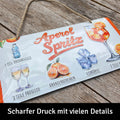 LANOLU Kordelschild APEROL SPRITZ mit detuschspr. Rezept 16x32cm