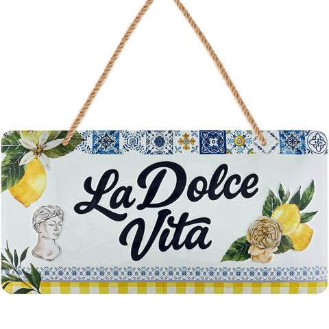 LANOLU Kodelschild LA DOLCE VITA beginnt genau hier 16x32cm