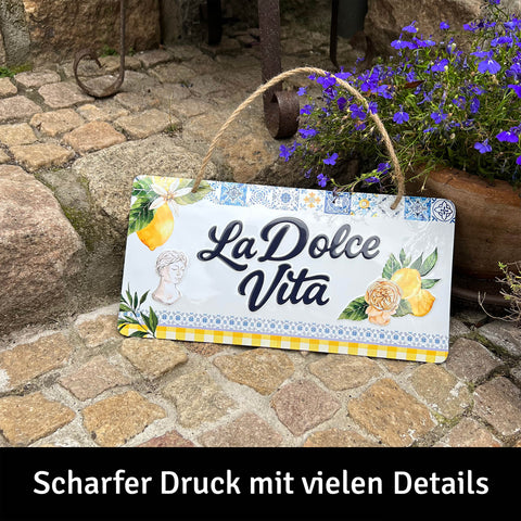 LANOLU Kodelschild LA DOLCE VITA beginnt genau hier 16x32cm