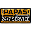 LANOLU Blechschild Papas Service 16x32cm