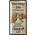 LANOLU Blechschild Freunde - Therapeuten - trinken 16x32cm