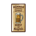 LANOLU Blechschild Männer - Gefühle - Durst 16x32cm