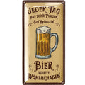 LANOLU Blechschild Plagen - Bier - Wohlbehagen 16x32cm