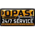 LANOLU Blechschild Opas Service 16x32cm