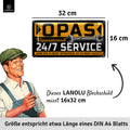 LANOLU Blechschild Opas Service 16x32cm