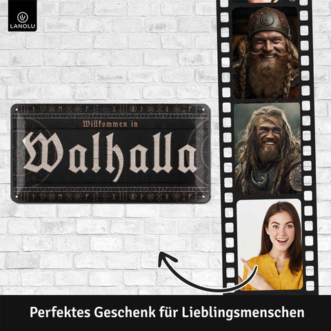 LANOLU Blechschild Walhalla 16x32cm