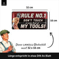 LANOLU Blechschild My Tools My Rules 16x32cm